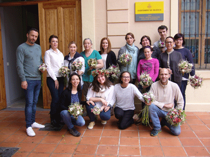 Trabajos Nupciales. Alumnos de 1º Curso de Oficial Florista con la profesora Lina Roig 